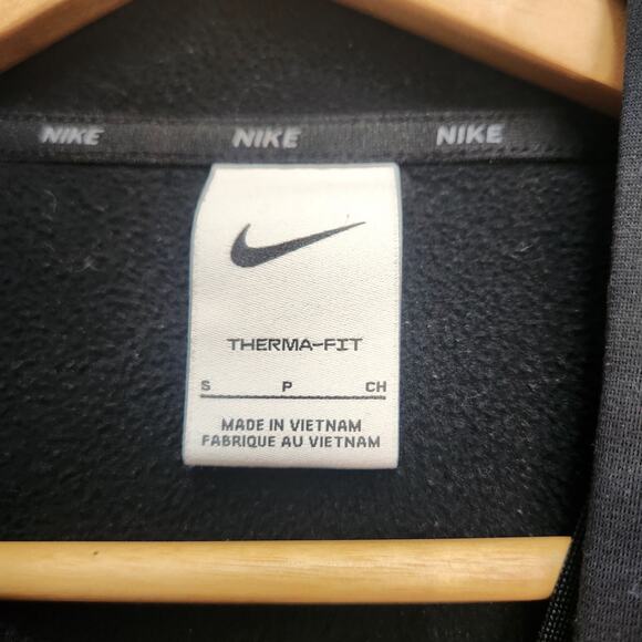 Nike Therma-FIT Hoodie Men’s Black Training Pullover Sweatshirt Zip Pocket Small - Picture 4 of 9